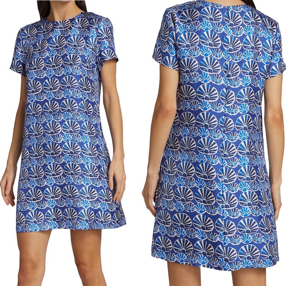NWOT LA DoubleJ Mini Swing 100% Silk Dress in Conchiglie - Size Small